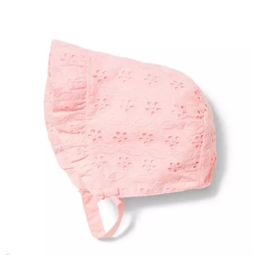 NEW Janie & Jack Pink Eyelet Hat Ruffle Size 12 to 18‎ month